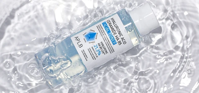 Hyaluronic acid toner photographed with water