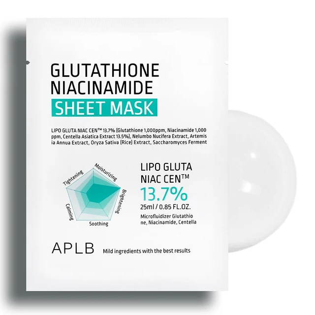 Glutathione Niacinamide Sheet Mask 10pcs packaging